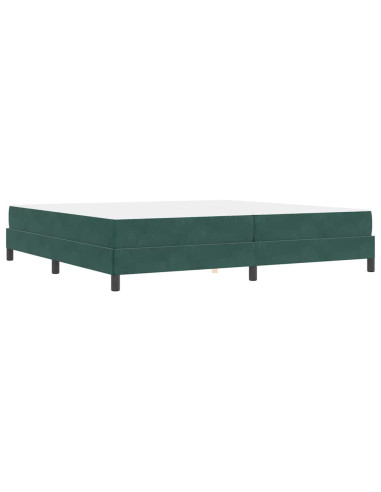 Letto a molle con materasso Verde Scuro 200 x 210 cm Tessuto