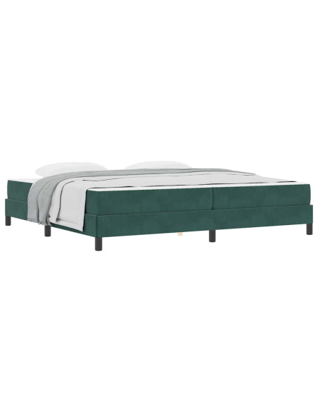 Letto a molle con materasso Verde Scuro 200 x 210 cm Tessuto