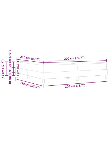 Letto a molle con materasso Verde Scuro 200 x 210 cm Tessuto