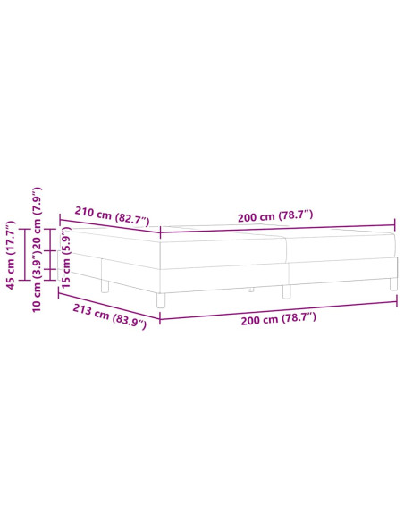 Letto a molle con materasso Verde Scuro 200 x 210 cm Tessuto
