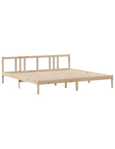 Giroletto con Testiera 200x200 cm in Legno Massello di Pino