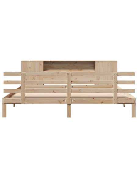 Letto Libreria senza Materasso 200x200 cm in Legno di Pino