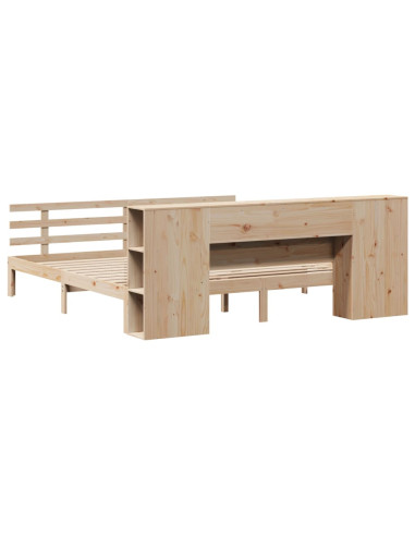 Letto Libreria senza Materasso 200x200 cm in Legno di Pino