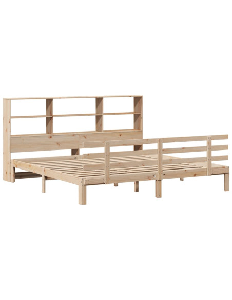 Letto Libreria senza Materasso 200x200 cm in Legno di Pino