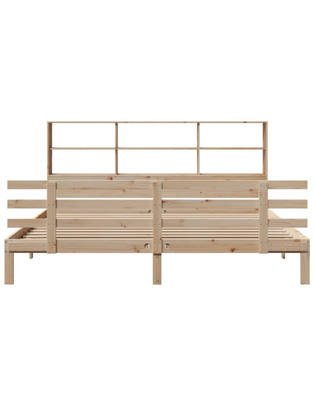 Letto Libreria senza Materasso 200x200 cm in Legno di Pino