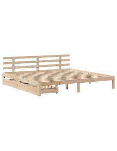 Giroletto con Cassetti 200x200 cm in Legno Massello di Pino 2