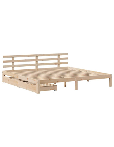 Giroletto con Cassetti 200x200 cm in Legno Massello di Pino