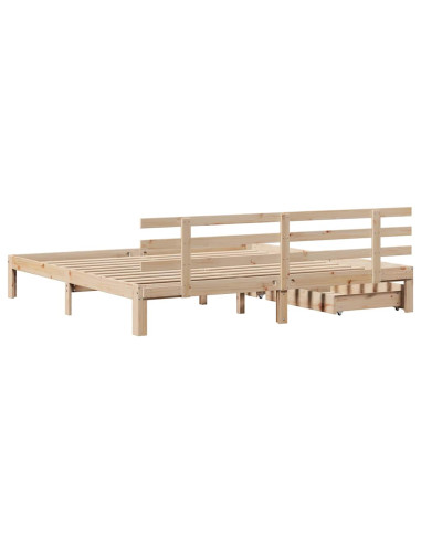 Giroletto con Cassetti 200x200 cm in Legno Massello di Pino