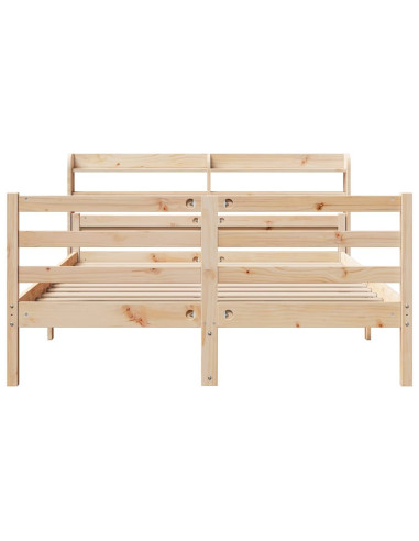 Giroletto con Testiera 160x200 cm in Legno Massello di Pino