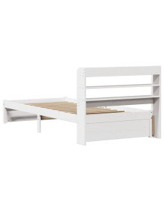 Giroletto con Testiera senza Materasso Bianco 90x200 cm 2