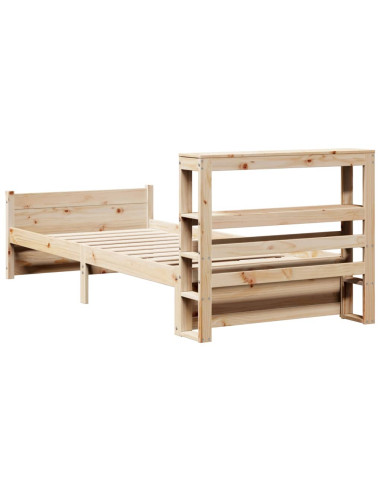 Giroletto con Testiera 90x200 cm in Legno Massello di Pino