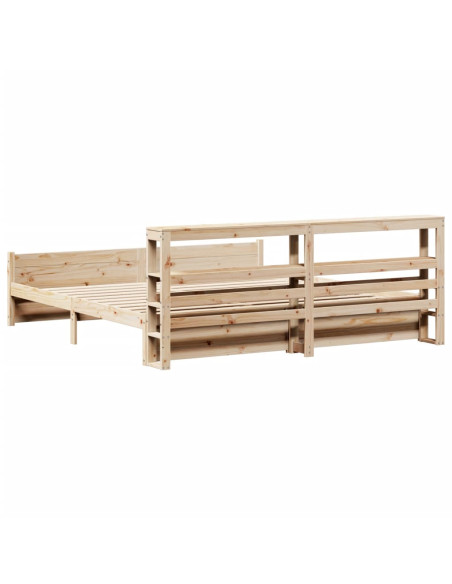 Giroletto con Testiera 200x200 cm in Legno Massello di Pino