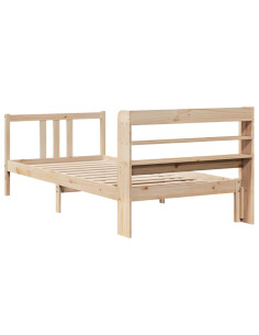 Giroletto con Testiera 75x190 cm in Legno Massello di Pino 2