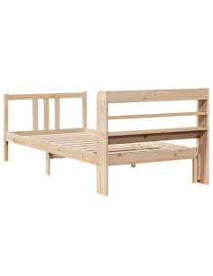 Giroletto con Testiera 90x190 cm in Legno Massello di Pino 2