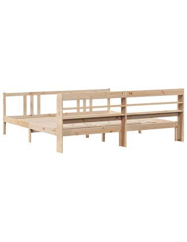 Giroletto con Testiera 200x200 cm in Legno Massello di Pino