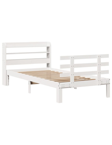 Giroletto con Testiera senza Materasso Bianco 90x200 cm