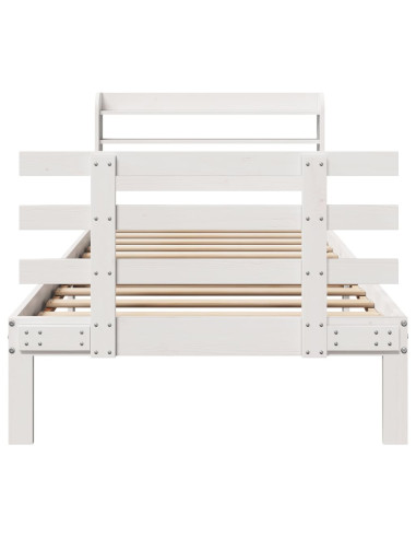 Giroletto con Testiera senza Materasso Bianco 90x200 cm