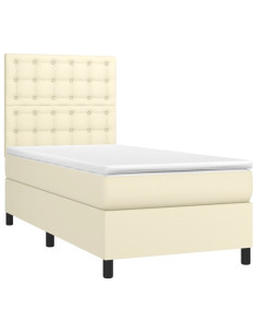 Giroletto a Molle con Materasso Crema 90x200 cm in Similpelle 2