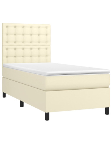 Giroletto a Molle con Materasso Crema 90x200 cm in Similpelle