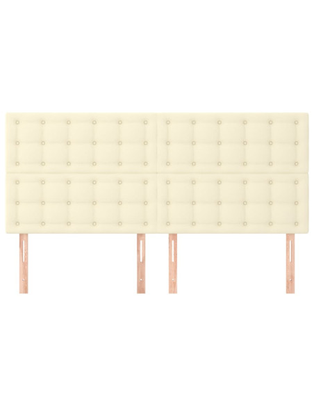 Testiera 4 pz Crema 90x5x78/88 cm in Similpelle