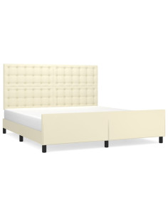 Giroletto con Testiera Crema 160x200 cm in Similpelle