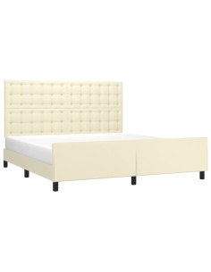 Giroletto con Testiera Crema 160x200 cm in Similpelle 2