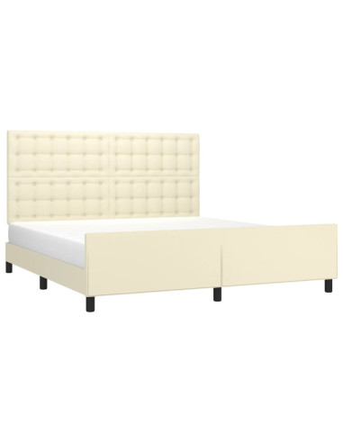 Giroletto con Testiera Crema 160x200 cm in Similpelle