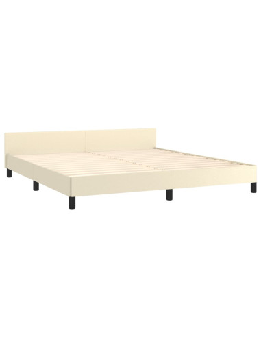 Giroletto con Testiera Crema 160x200 cm in Similpelle