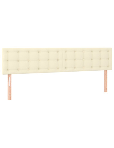 Testiera Crema a LED 160x5x78/88 cm in Similpelle