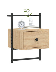 Comodini a Muro 2 pz Rovere Sonoma 35x30x51cm Legno Multistrato 2