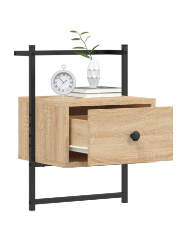 Comodini a Muro 2 pz Rovere Sonoma 35x30x51cm Legno Multistrato
