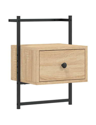 Comodini a Muro 2 pz Rovere Sonoma 35x30x51cm Legno Multistrato