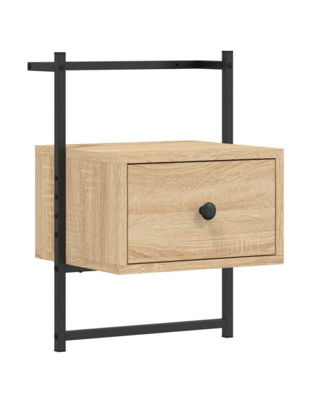 Comodini a Muro 2 pz Rovere Sonoma 35x30x51cm Legno Multistrato