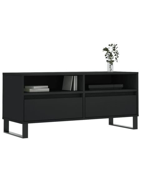 Mobile Porta TV Nero 100x34,5x44,5 cm in Legno Multistrato