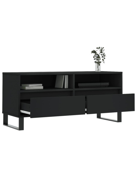 Mobile Porta TV Nero 100x34,5x44,5 cm in Legno Multistrato