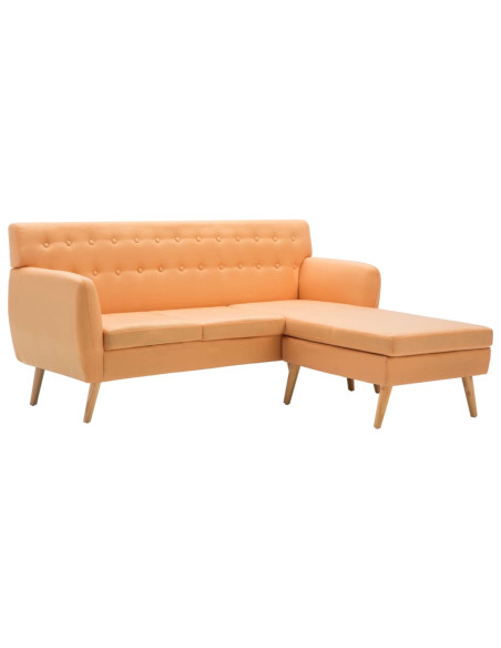 Divano a L Rivestito in Tessuto 171,5x138x81,5 cm Arancione