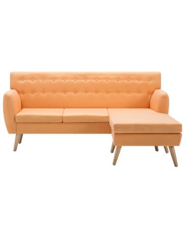 Divano a L Rivestito in Tessuto 171,5x138x81,5 cm Arancione