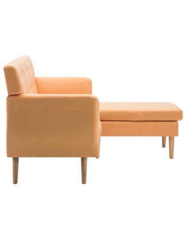 Divano a L Rivestito in Tessuto 171,5x138x81,5 cm Arancione