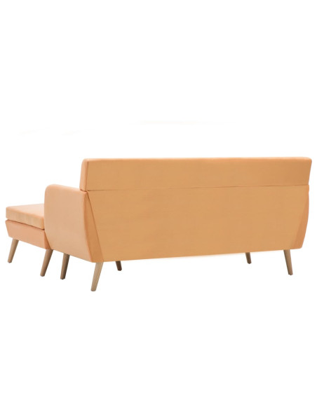 Divano a L Rivestito in Tessuto 171,5x138x81,5 cm Arancione