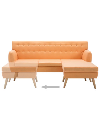 Divano a L Rivestito in Tessuto 171,5x138x81,5 cm Arancione