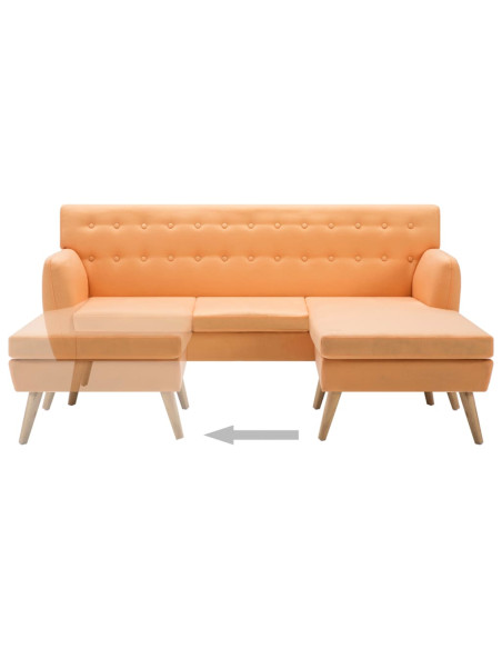 Divano a L Rivestito in Tessuto 171,5x138x81,5 cm Arancione