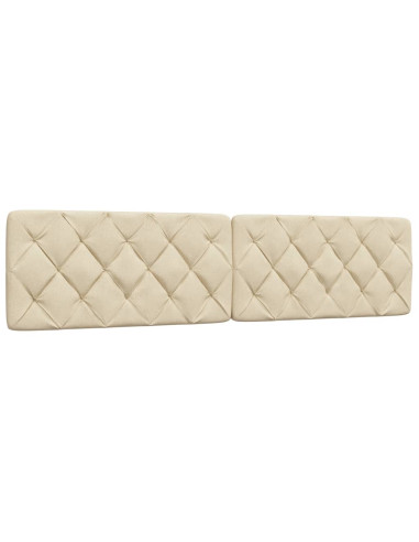 Letto con Materasso Crema 200x200 cm in Tessuto