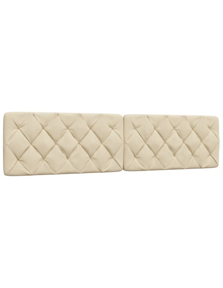 Letto con Materasso Crema 200x200 cm in Tessuto