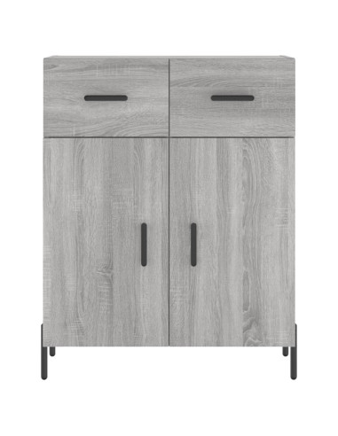 Credenza Grigio Sonoma 69,5x34x180 cm in Legno Multistrato