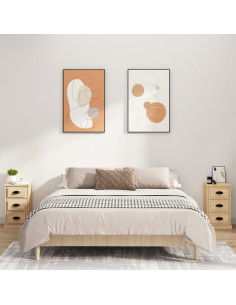 Comodino Rovere Sonoma 39x39x67 cm in Legno Multistrato 2