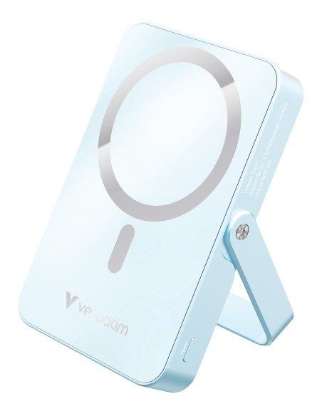 Verbatim Charge 'n' Go Magnetic Wireless Polimeri di litio (LiPo) 10000 mAh Carica wireless Blu