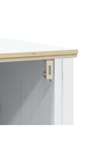 Set Mobili da Bagno 2 pz BERG Bianco in Legno Massello di Pino
