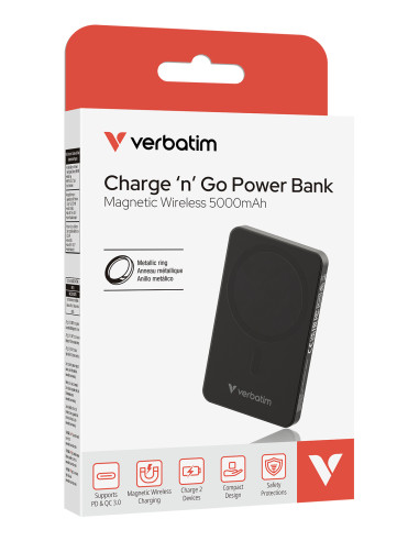 Verbatim Charge 'n' Go Essentials 5000 mAh Carica wireless Nero
