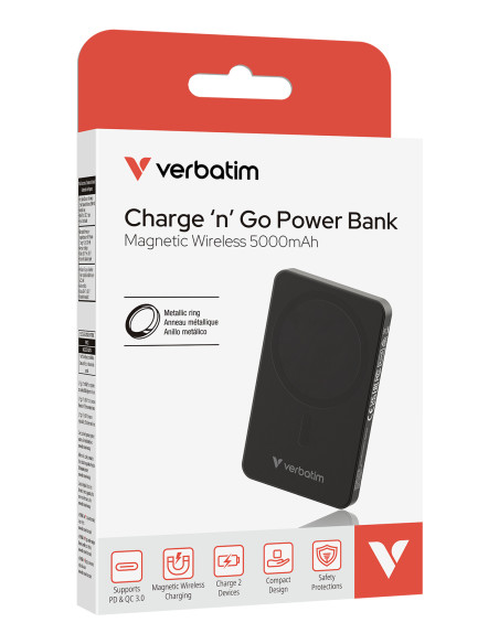 Verbatim Charge 'n' Go Essentials 5000 mAh Carica wireless Nero