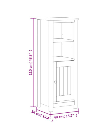 Set Mobili da Bagno 3 pz BERG Bianco in Legno Massello di Pino